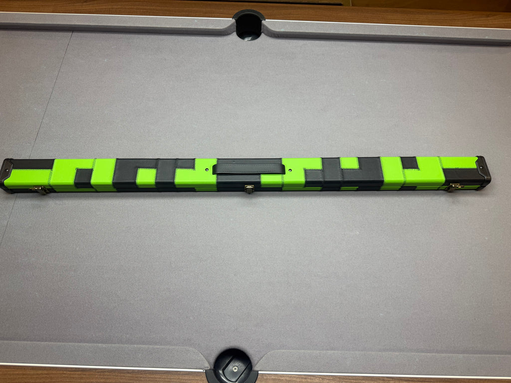 3/4 Cue Case  green   / black patch