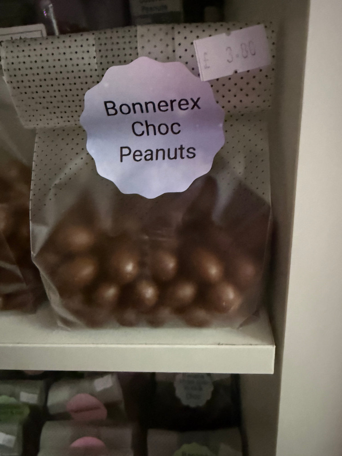 Bonnerex choc covered peanuts
