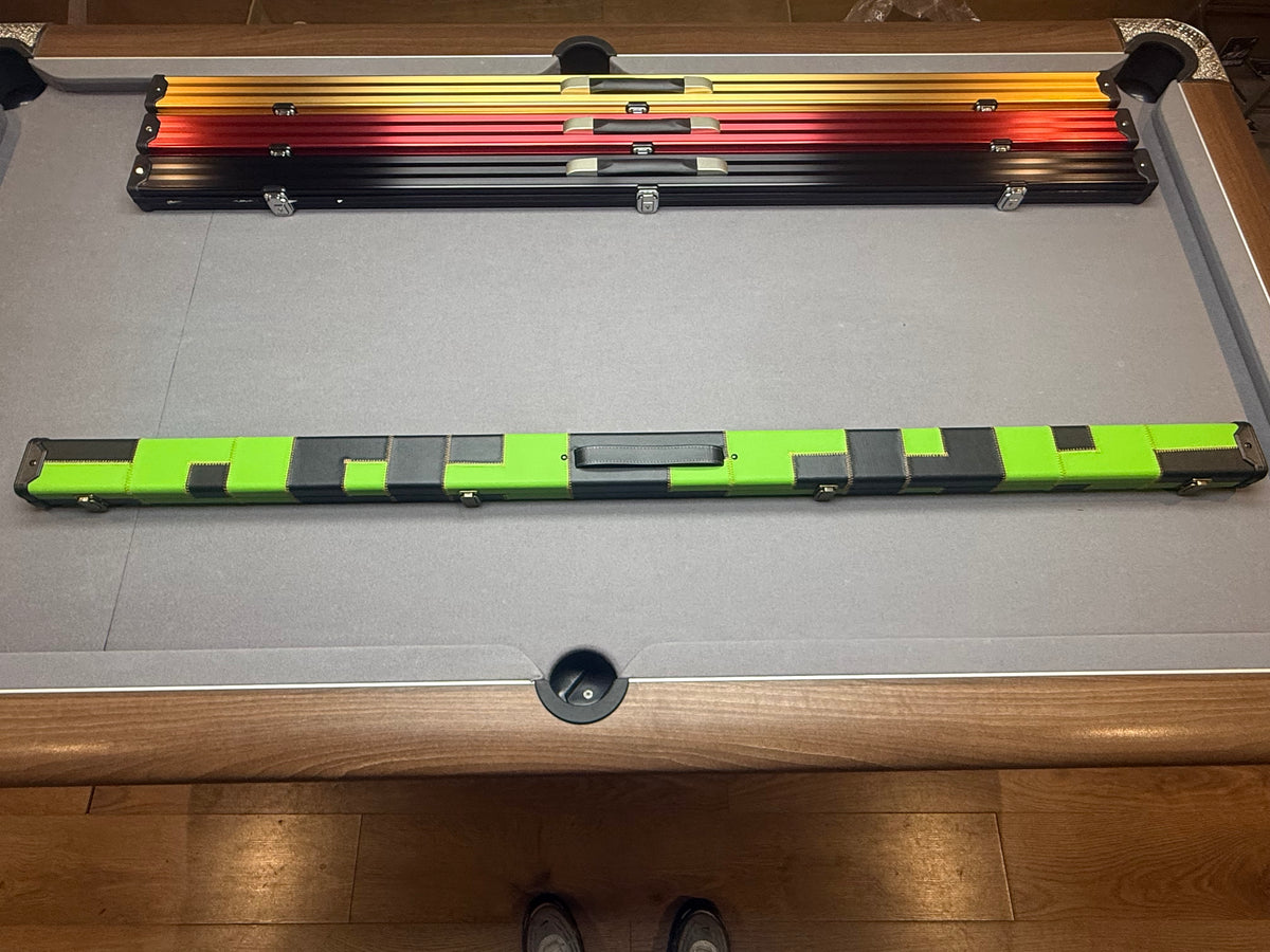 1 Piece - 2 Cue Case. Green / black patch