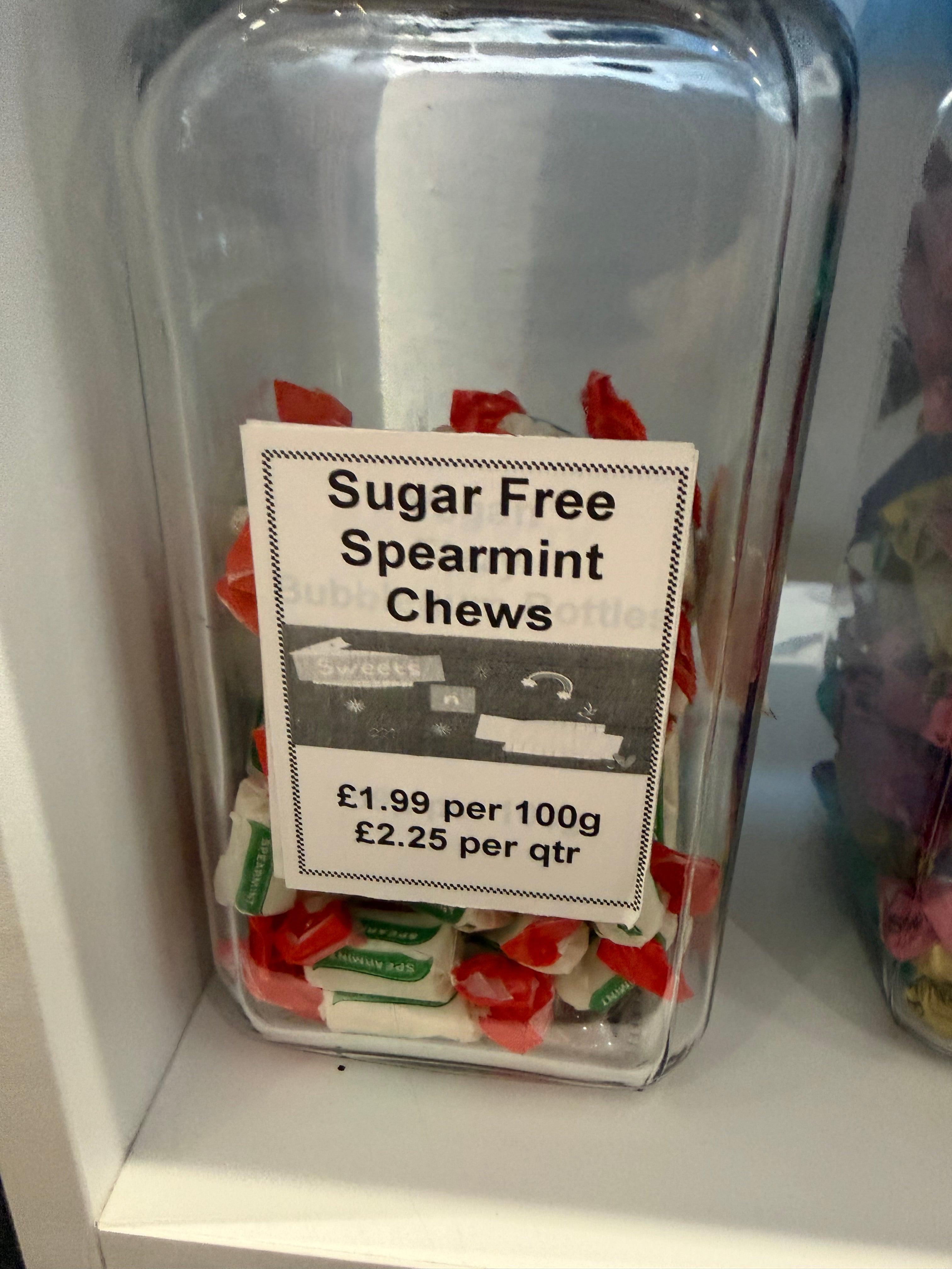 Sugar Free  spearmint Chews