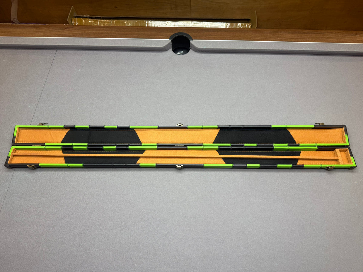 3/4 Cue Case  green   / black patch
