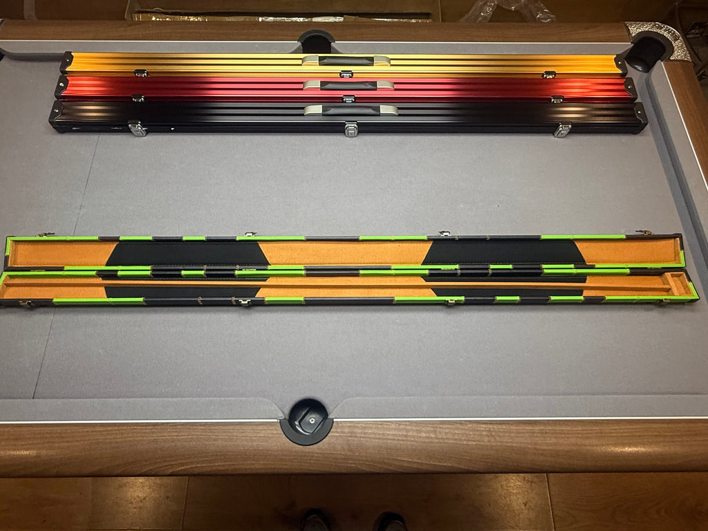 1 Piece - 2 Cue Case. Green / black patch