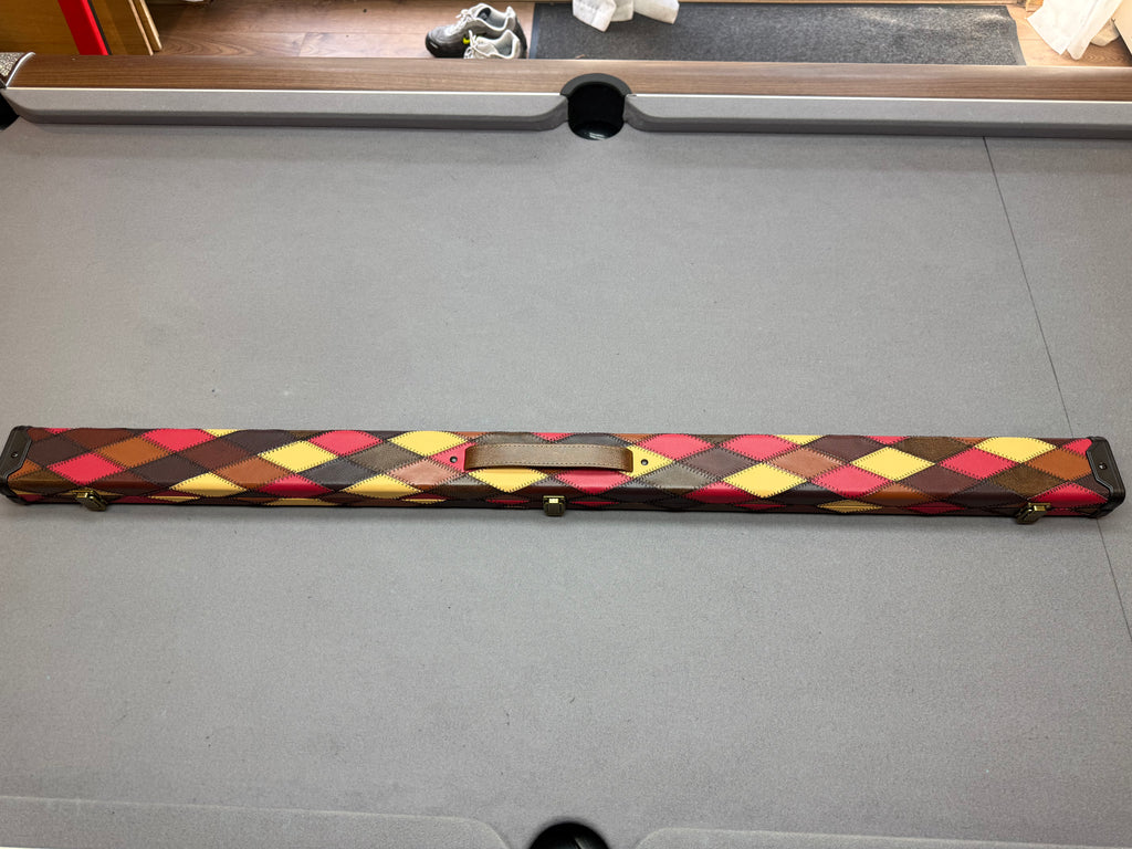 3/4 Cue Case   Brown / Red Harleqiin