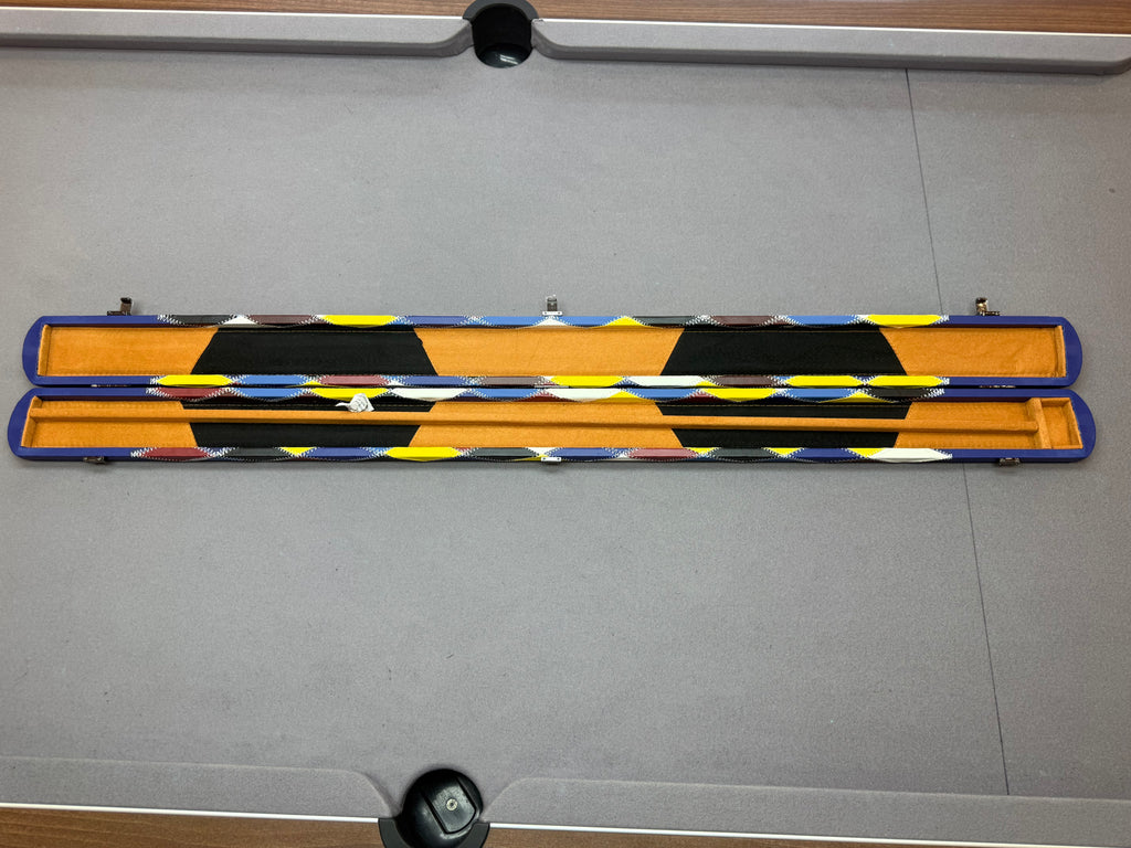 3/4 Cue Case blue harlequin