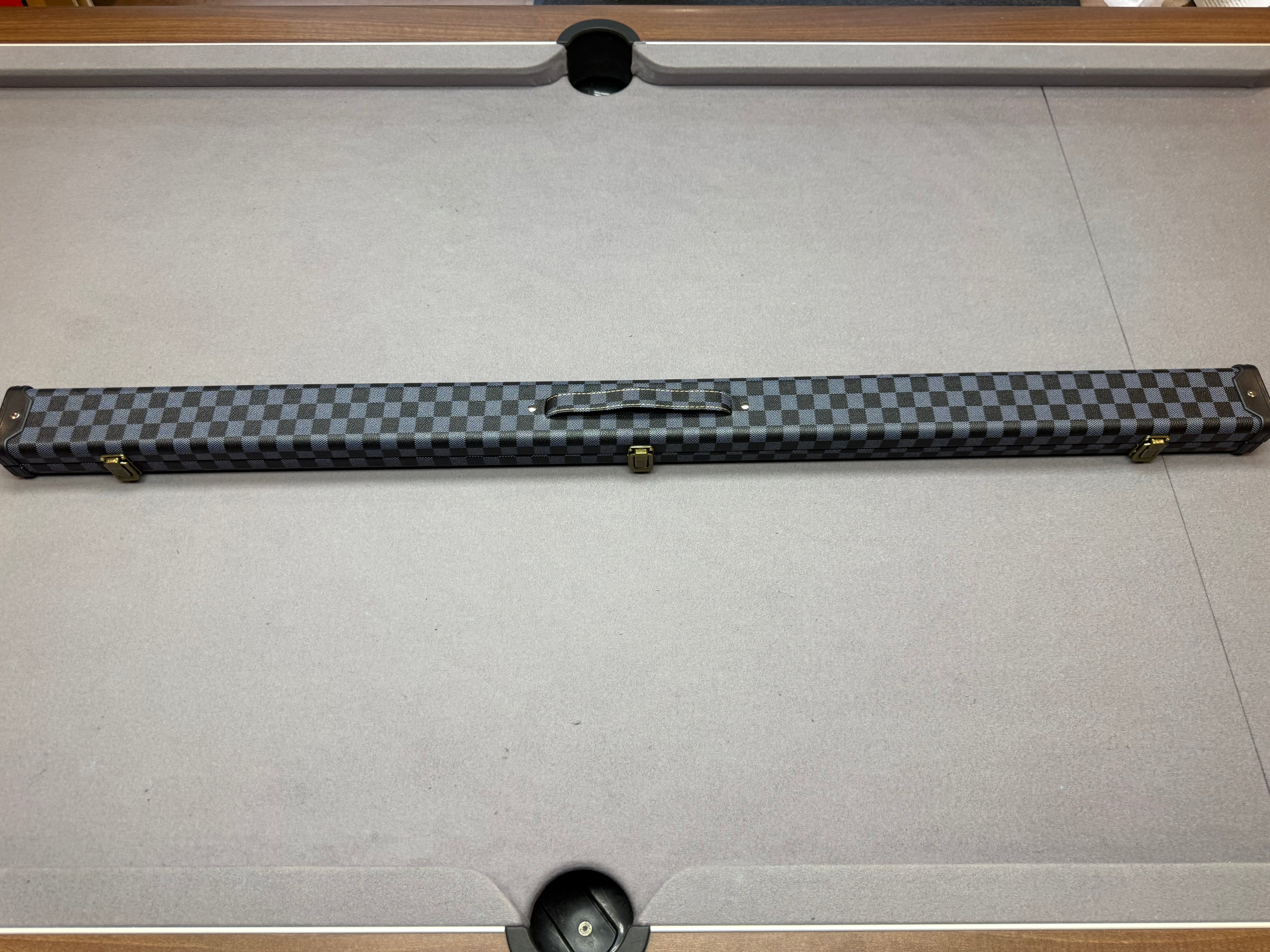 3/4 Cue Case   Blue check