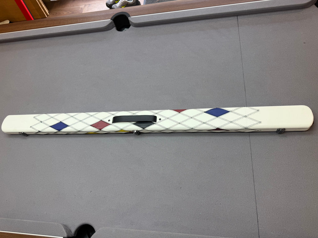 3/4 Cue Case white  harlequin