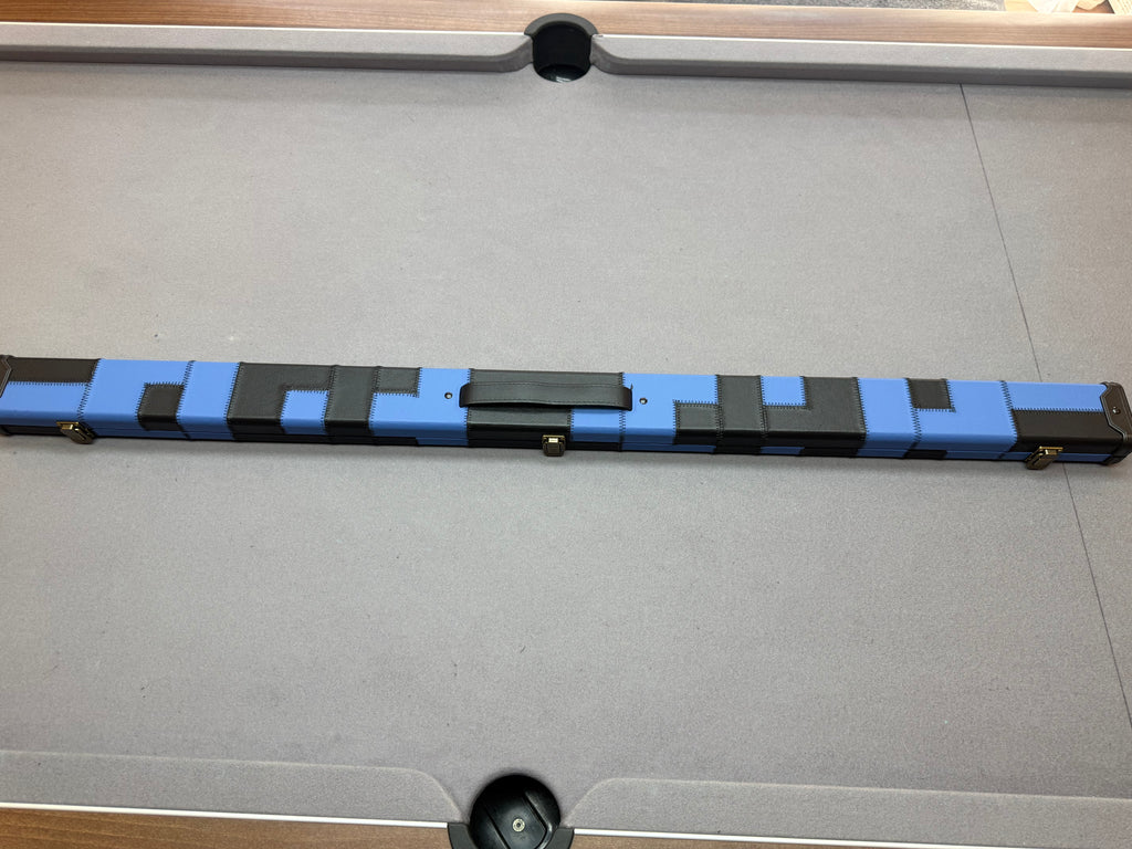 3/4 Cue Case  Blue  / black patch