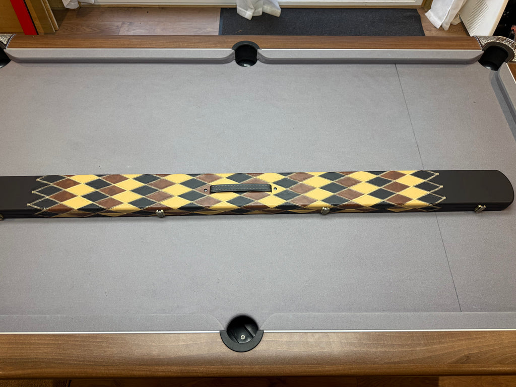 Triple Cue Case   , Brown Harlequin