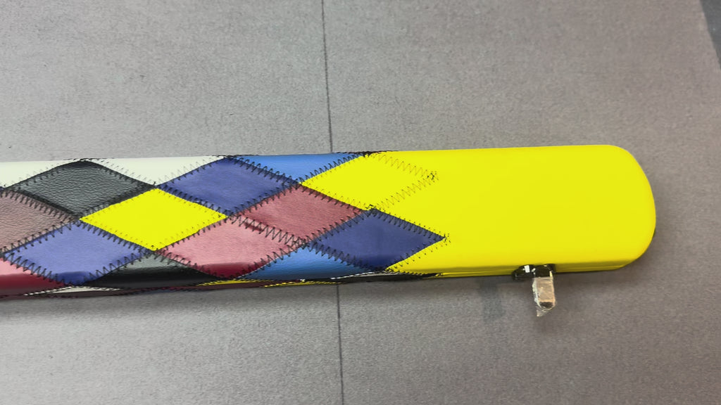 1 Piece Cue Case.  Yellow harlequin