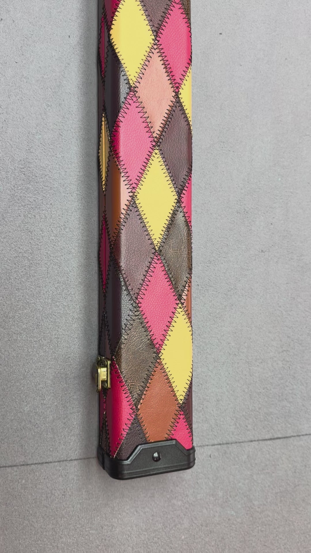3/4 Cue Case   Brown / Red Harleqiin