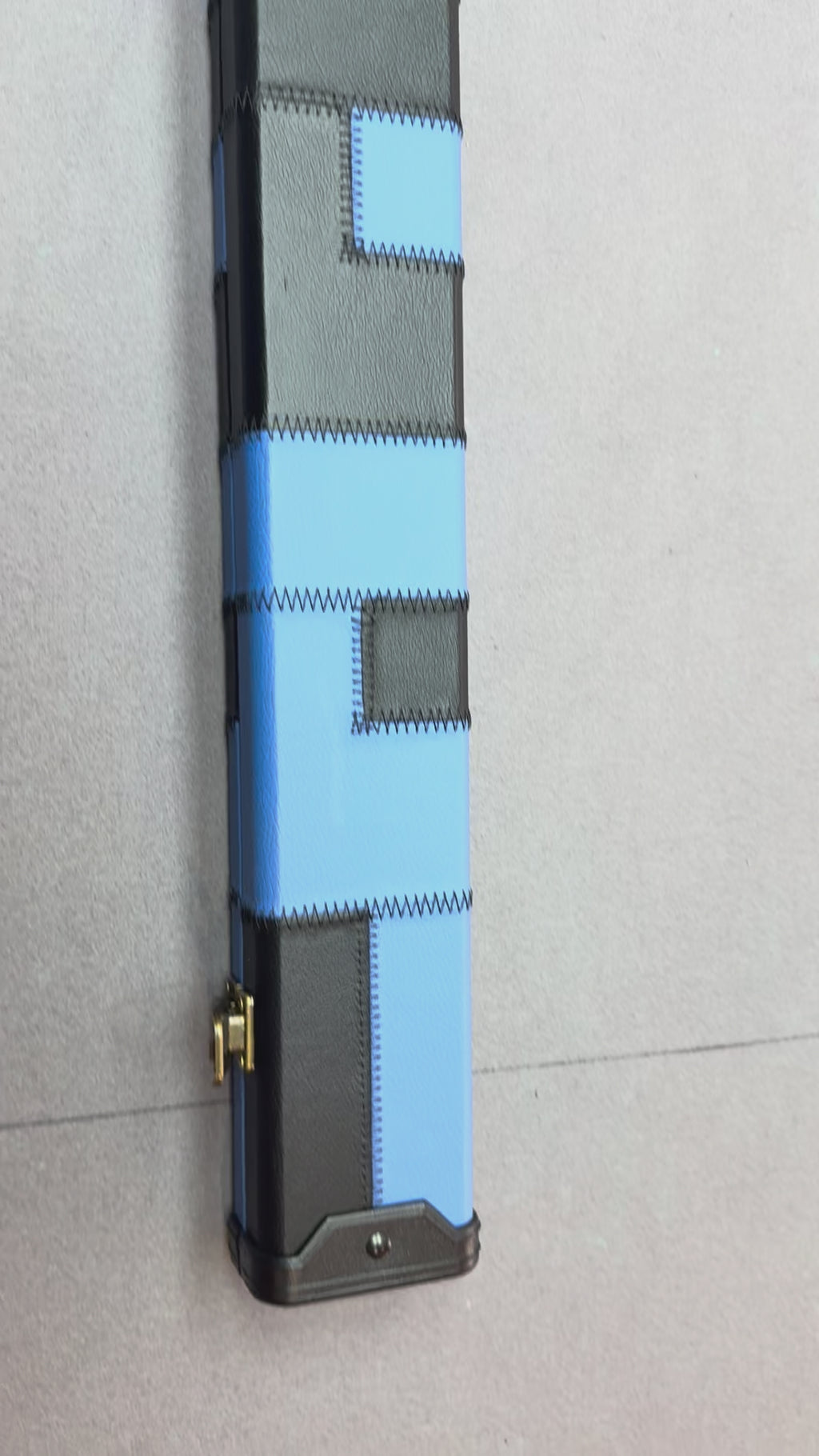 3/4 Cue Case  Blue  / black patch