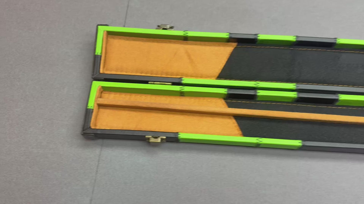 3/4 Cue Case  green   / black patch