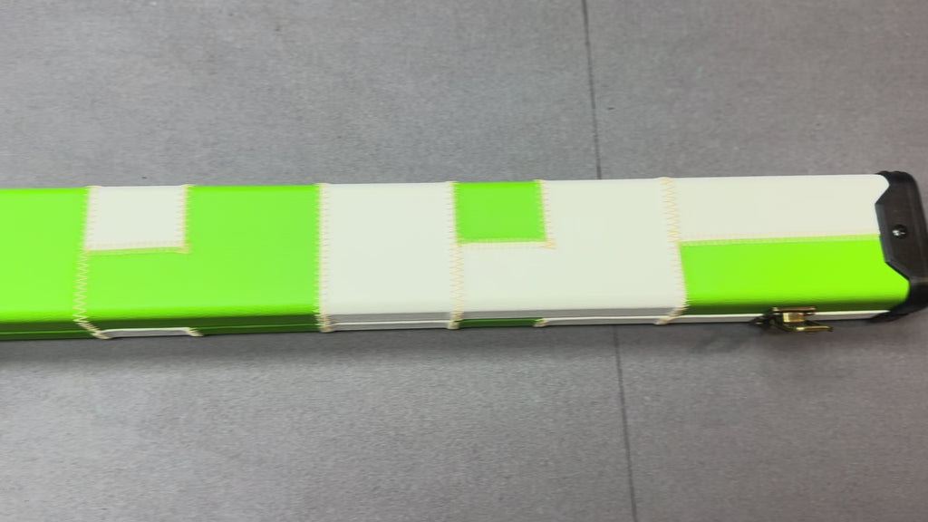 1 Piece Cue Case. Green / White patch
