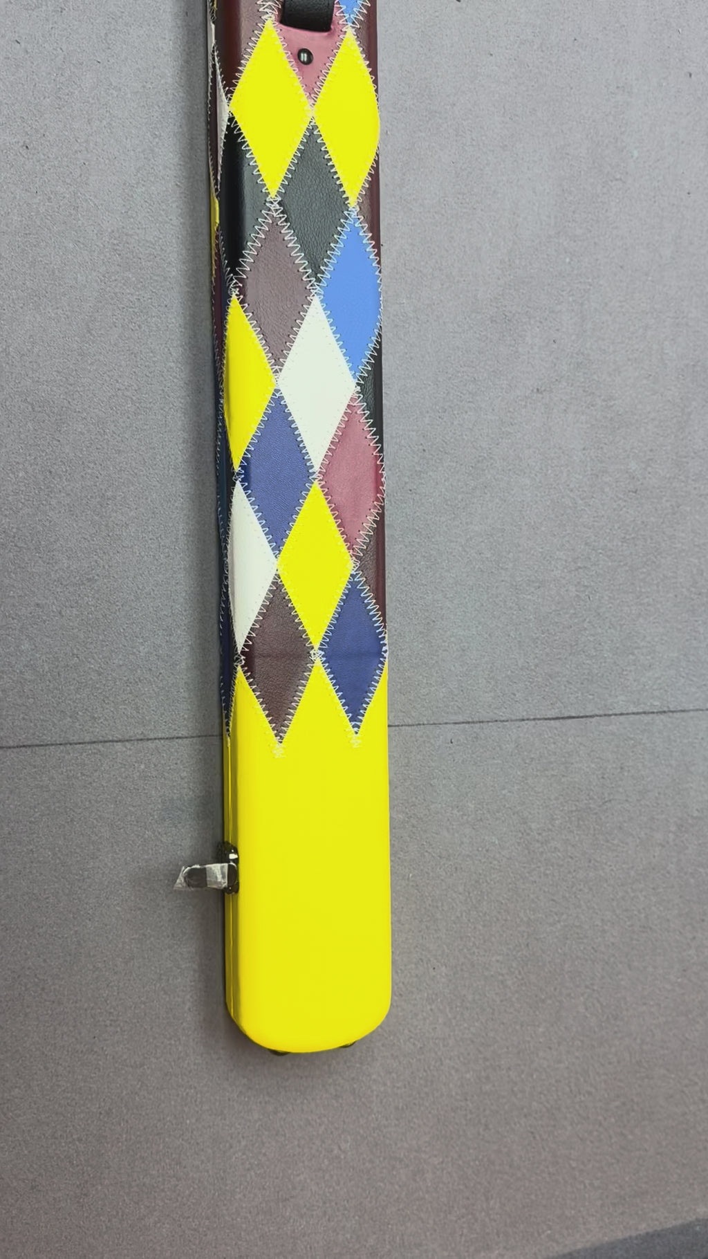 3/4 Cue Case yellow harlequin