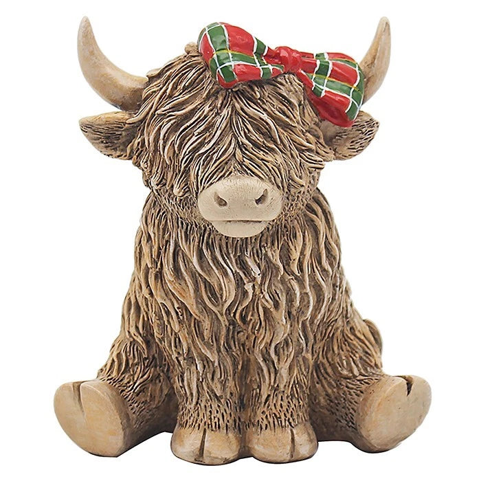 Highland Cow Tartan Bow
